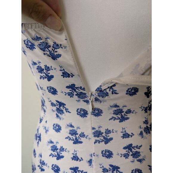 Parthea Blue Tie Strap Bodycon Mermaid Floral Maxi Dress Women Size M Bloomcore - Picture 11 of 13